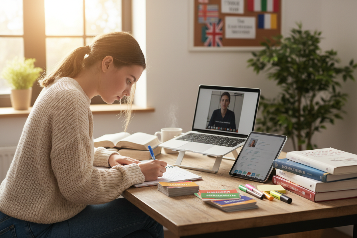 alumna estudiando ingles